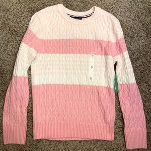 Tommy Hilfiger pink cable sweater womens size M